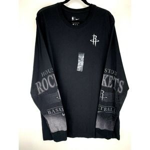 Houston Rockets Nike Elevated Mezzo Pixel Performance Long Sleeve Black Size XXL